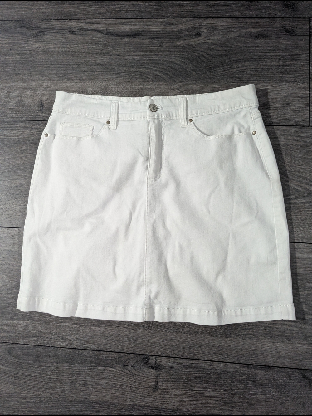 croft & barrow White Denim Mini Skirt